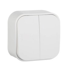 Выключатель двухклавишный Legrand Quteo 10A 250V белый 782202