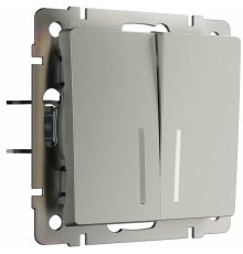 Выключатель двухклавишный проходной с подсветкой Werkel W1222104 4690389211935 a069459