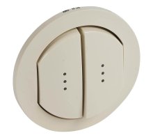 Лицевая панель Legrand Celiane переключателя двухклавишного с подсветкой слоновая кость 067824