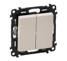 Выключатель двухклавишный Legrand Valena Life 10A 250V слоновая кость 752505