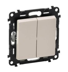 Выключатель двухклавишный Legrand Valena Life 10A 250V слоновая кость 752505