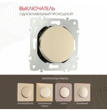 Выключатель одноклавишный проходной Arte Milano 202.32-1.shampan