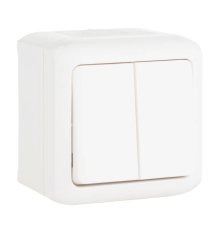 Выключатель двухклавишный Legrand Quteo 10A 250V IP44 белый 782302