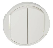 Лицевая панель Legrand Celiane выключателя двухклавишного белая 068002