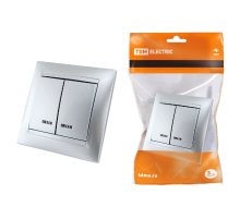 Выключатель двухклавишный с подсветкой Лама TDM Electric SQ1815-0205