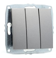 Выключатель трехклавишный Mono Electric Despina-Larissa 10А 250В антрацит 500-002422-114