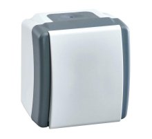 Выключатель одноклавишный Mono Electric Octans IP54 10А 250В бело-серый 154-020001-100
