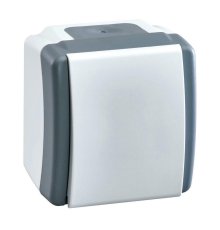 Выключатель одноклавишный Mono Electric Octans IP54 10А 250В бело-серый 154-020001-100