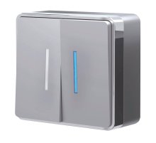Выключатель двухклавишный с подсветкой Werkel Gallant серебряный W5020106 4690389167119