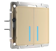 Сенсорный выключатель двухклавишный с функцией Wi-Fi Werkel шампань W4520611 4690389171307