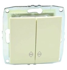 Выключатель двухклавишный проходной Mono Electric Despina-Larissa 10А 250В крем 500-001723-111