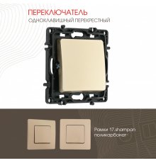 Переключатель одноклавишный перекрестный Arte Milano 217.34-1.shampan