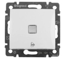 Выключатель кнопочный одноклавишный Legrand Valena 10A 250V с подсветкой Звонок белый 774215
