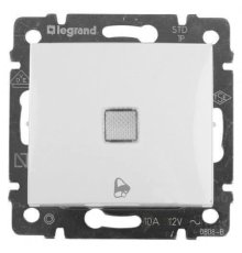 Выключатель кнопочный одноклавишный Legrand Valena 10A 250V с подсветкой Звонок белый 774215