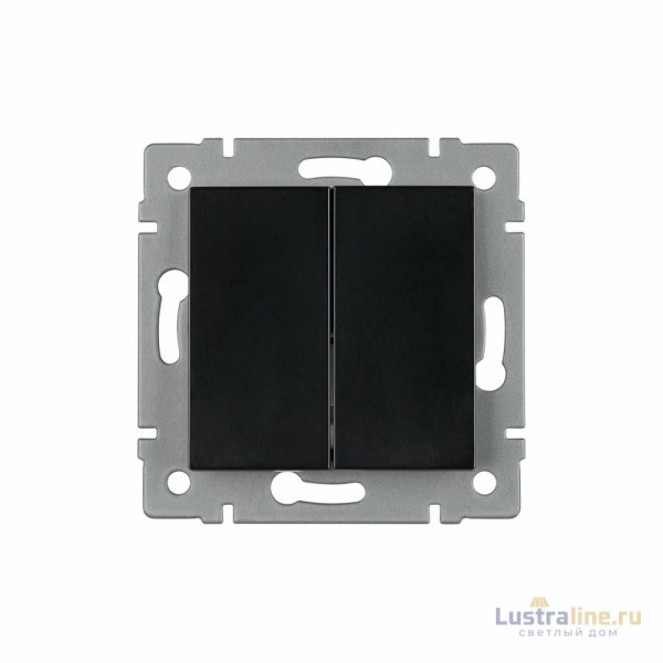 Механизм выключателя двухклавишный непроходной Arlight SWT-MK02-PL-BK-V (250V, 10A) 049888