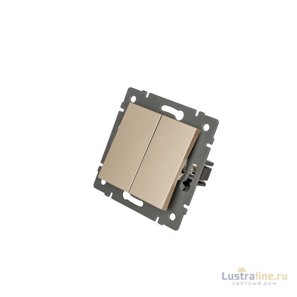 Механизм выключателя двухклавишный проходной Arlight SWT-MKP2-PL-GD-V (250V, 10A) 049895
