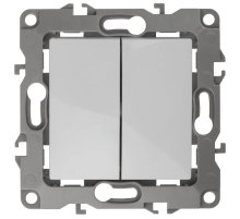 Выключатель двухклавишный ЭРА 12 10AX 250V 12-1004-01 Б0014651