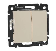 Выключатель двухклавишный Legrand Valena 10A 250V cлоновая кость 774305