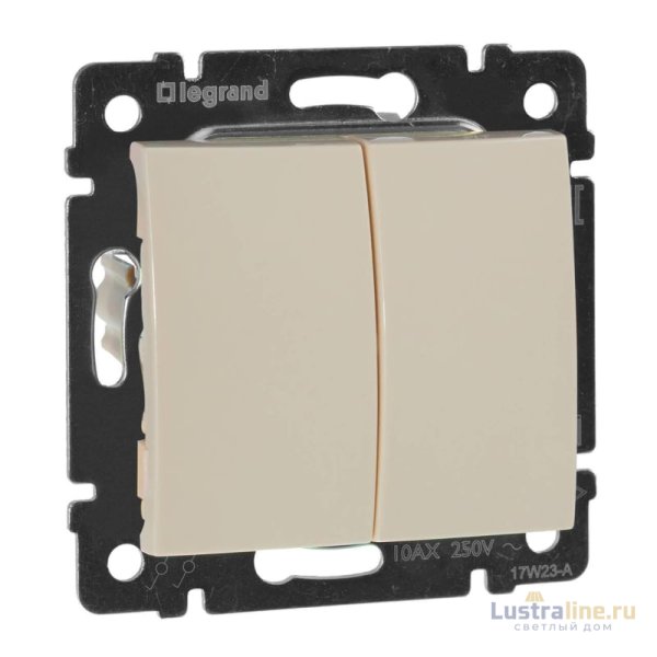 Выключатель двухклавишный Legrand Valena 10A 250V cлоновая кость 774305