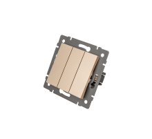 Механизм выключателя трехклавишный непроходной Arlight SWT-MK03-PL-GD-V (250V, 10A) 049899