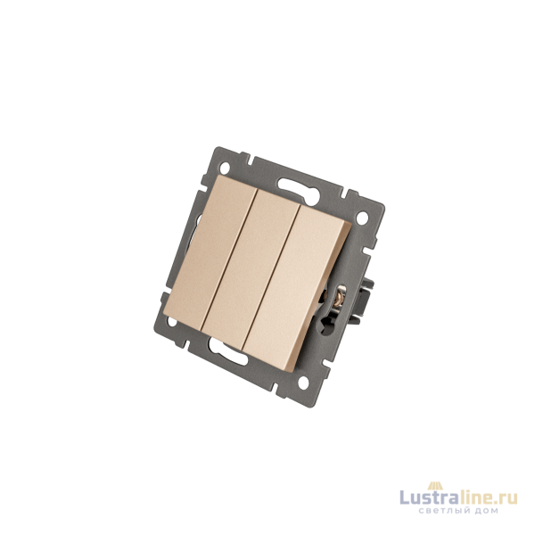 Механизм выключателя трехклавишный непроходной Arlight SWT-MK03-PL-GD-V (250V, 10A) 049899