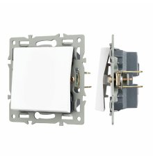 Механизм выключателя одноклавишный проходной Arlight SWT-MKP1-PL-WH (250V, 16A) 043714