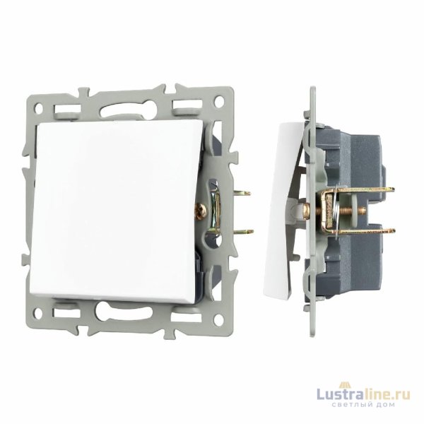 Механизм выключателя одноклавишный проходной Arlight SWT-MKP1-PL-WH (250V, 16A) 043714