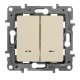Выключатель двухклавишный Legrand Etika с подсветкой 10A 250V белый 672204