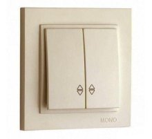 Выключатель двухклавишный проходной Mono Electric Despina 10А 250В крем 102-170023-111