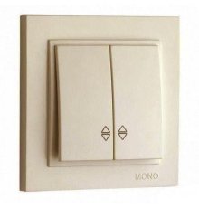 Выключатель двухклавишный проходной Mono Electric Despina 10А 250В крем 102-170023-111