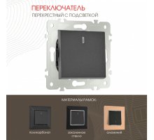 Переключатель одноклавишный перекрестный с подсветкой Arte Milano 203.35-1.black