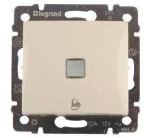 Выключатель кнопочный одноклавишный Legrand Valena 10A 250V с подсветкой Звонок слоновая кость 774115