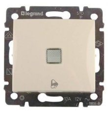 Выключатель кнопочный одноклавишный Legrand Valena 10A 250V с подсветкой Звонок слоновая кость 774115