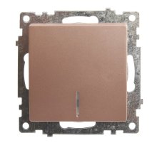 Выключатель 1-клавишный c индикатором Stekker Катрин 39591