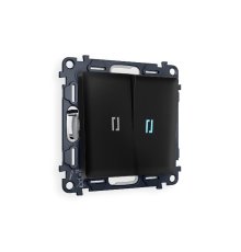 Комплект механизма 2-кл проходного выключателя с подсветкой Ambrella Volt Alfa MA804040