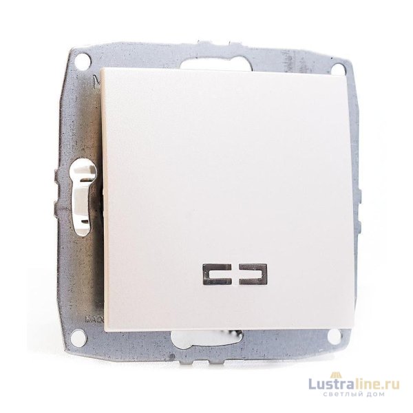 Выключатель одноклавишный с подсветкой Mono Electric Despina-Larissa 10А 250В жемчуг 500-002525-101