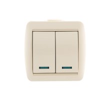 Выключатель двойной с подсветкой Lezard Nata 710-0300-112