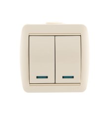 Выключатель двойной с подсветкой Lezard Nata 710-0300-112
