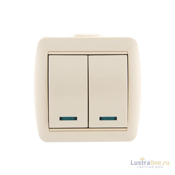 Выключатель двойной с подсветкой Lezard Nata 710-0300-112