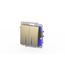 Выключатель двухклавишный с подсветкой ELBI Zena Vega 609-011400-203