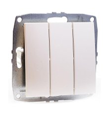 Выключатель трехклавишный Mono Electric Despina-Larissa 10А 250В жемчуг 500-002522-114