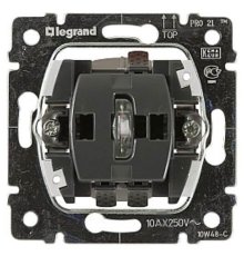 Выключатель одноклавишный 2-полюсный Legrand Galea Life 10A 250V с подсветкой 775822