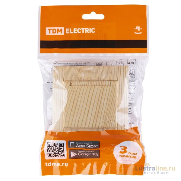 Выключатель двухклавишный с подсветкой Лама TDM Electric SQ1815-0305
