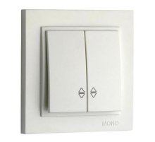 Выключатель двухклавишный проходной Mono Electric Despina-Larissa 10А 250В слоновая кость 500-000123-111
