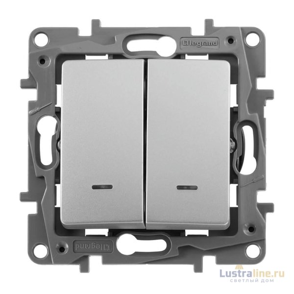 Переключатель двухклавишный Legrand Etika 10A 250V слоновая кость 672312