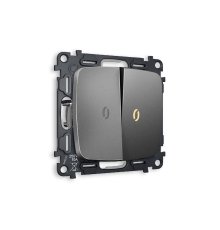 Комплект механизма 2-кл выключателя с подсветкой Ambrella Volt Omega MO654010