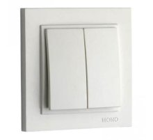 Выключатель двухклавишный Mono Electric Despina 10А 250В белый 102-190025-102