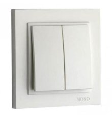 Выключатель двухклавишный Mono Electric Despina 10А 250В белый 102-190025-102