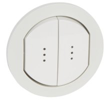 Лицевая панель Legrand Celiane переключателя двухклавишного с подсветкой белая 067804