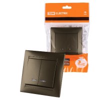 Выключатель двухклавишный с подсветкой Лама TDM Electric SQ1815-0705